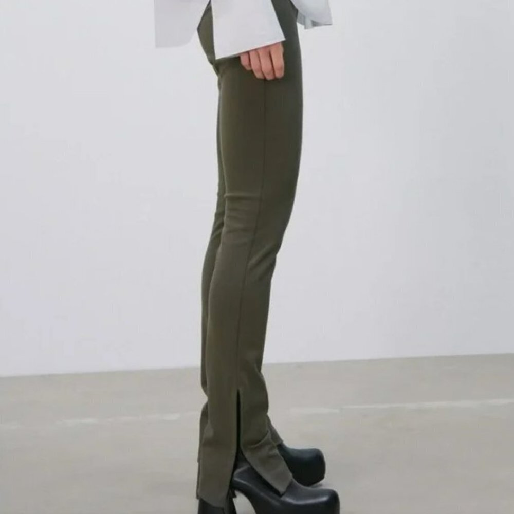 NWT New Zara Grey Pants With Side Vents Size M